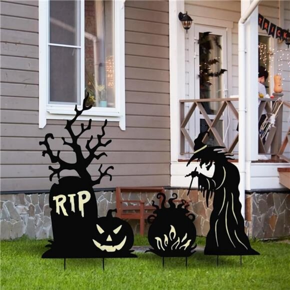 Halloween Yard Signs Outdoor Decorations, 3 Pack Warerproof Scary Witch - Picture 6 of 8
